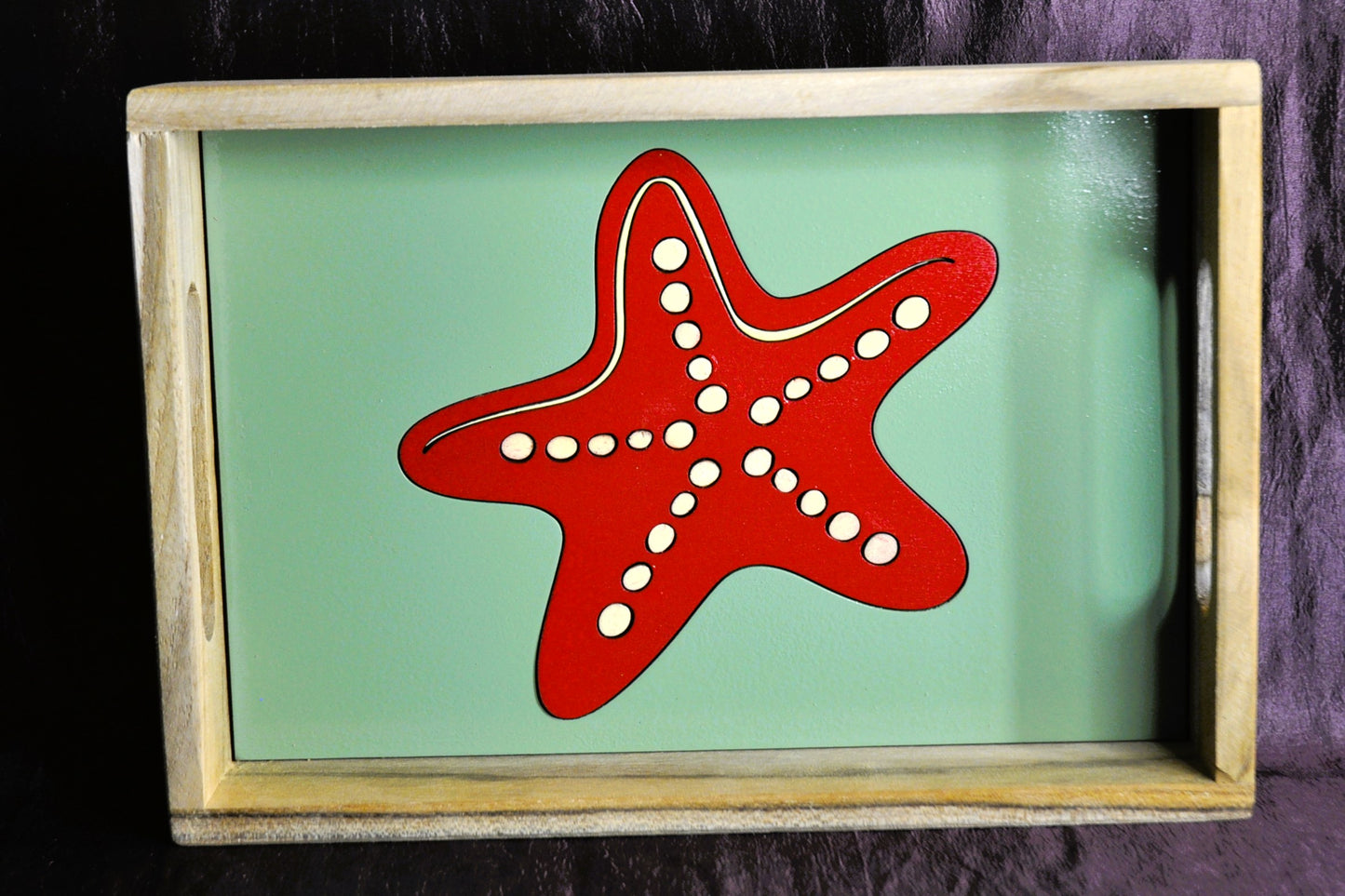 plateaux de service bois et couleur (1 grand et 2 petits)