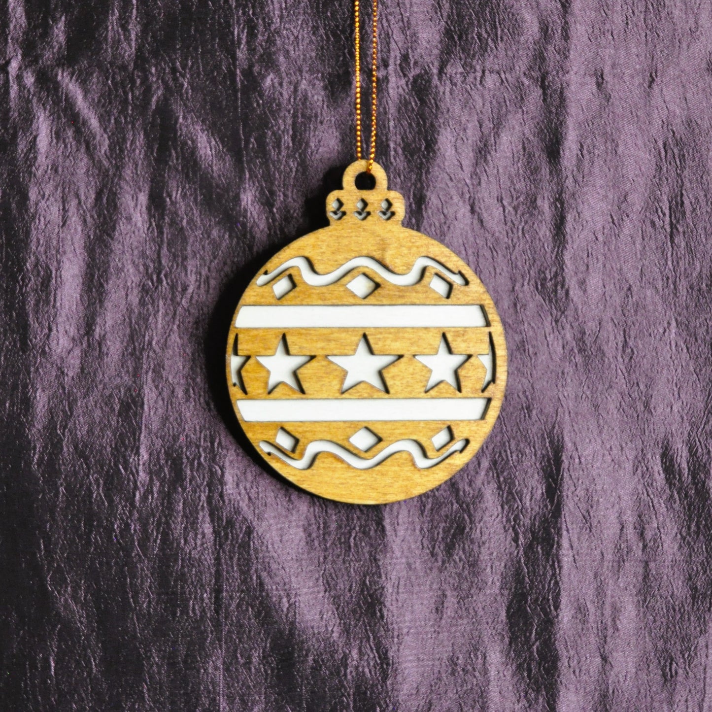 boules de noël bois 2 teintes