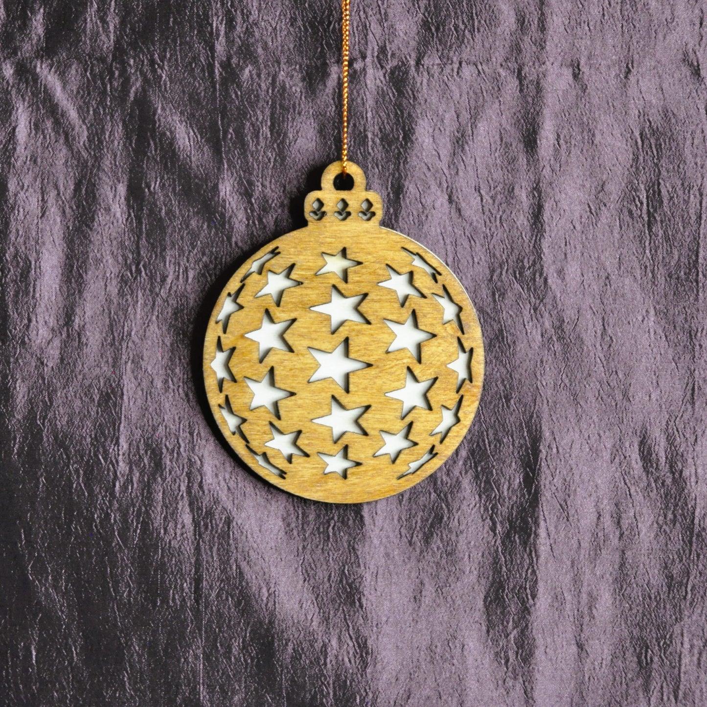 boules de noël bois 2 teintes