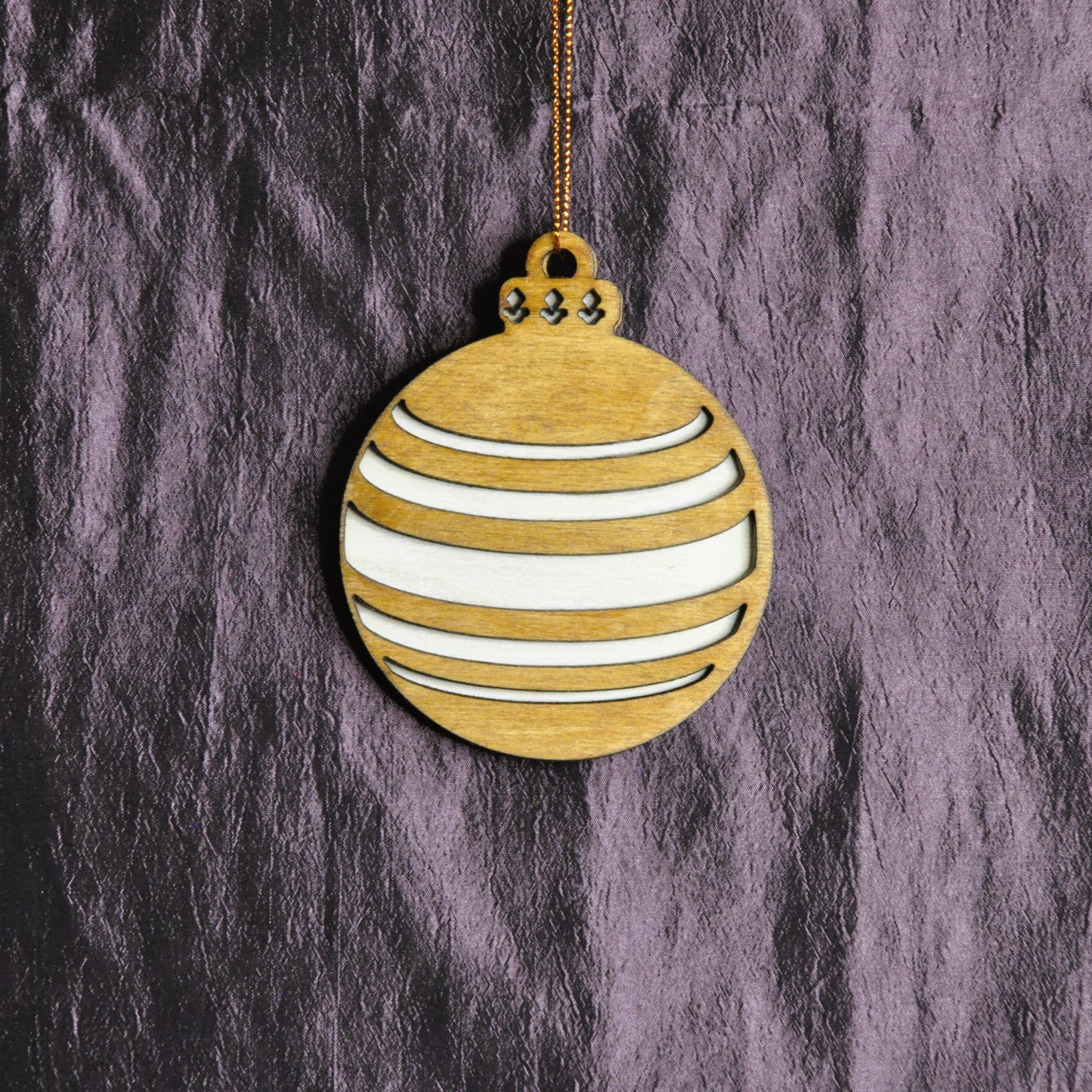 boules de noël bois 2 teintes