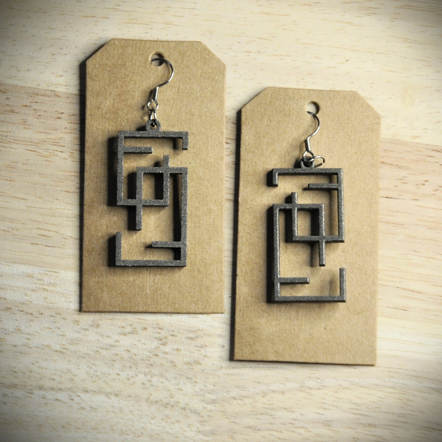 boucles d'oreilles bois et couleurs (autres couleurs sur demande)