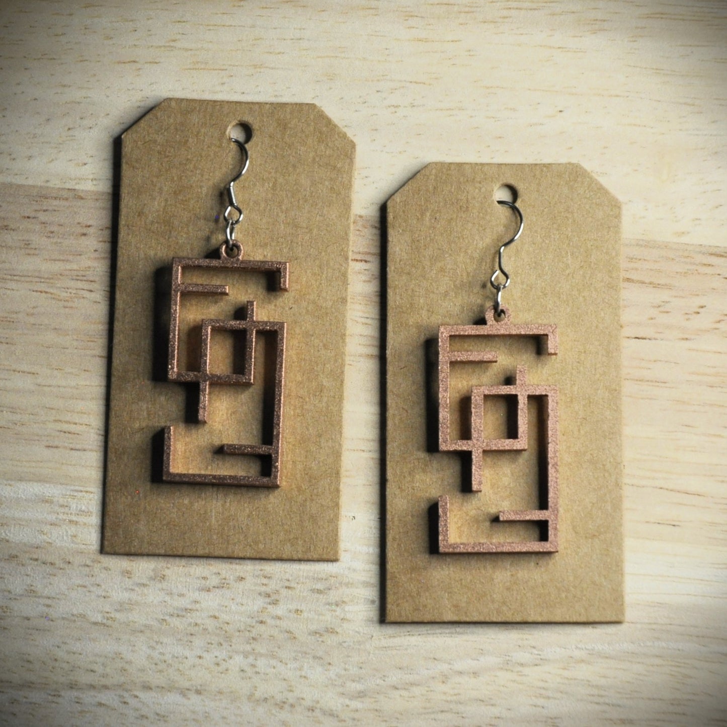 boucles d'oreilles bois et couleurs (autres couleurs sur demande)