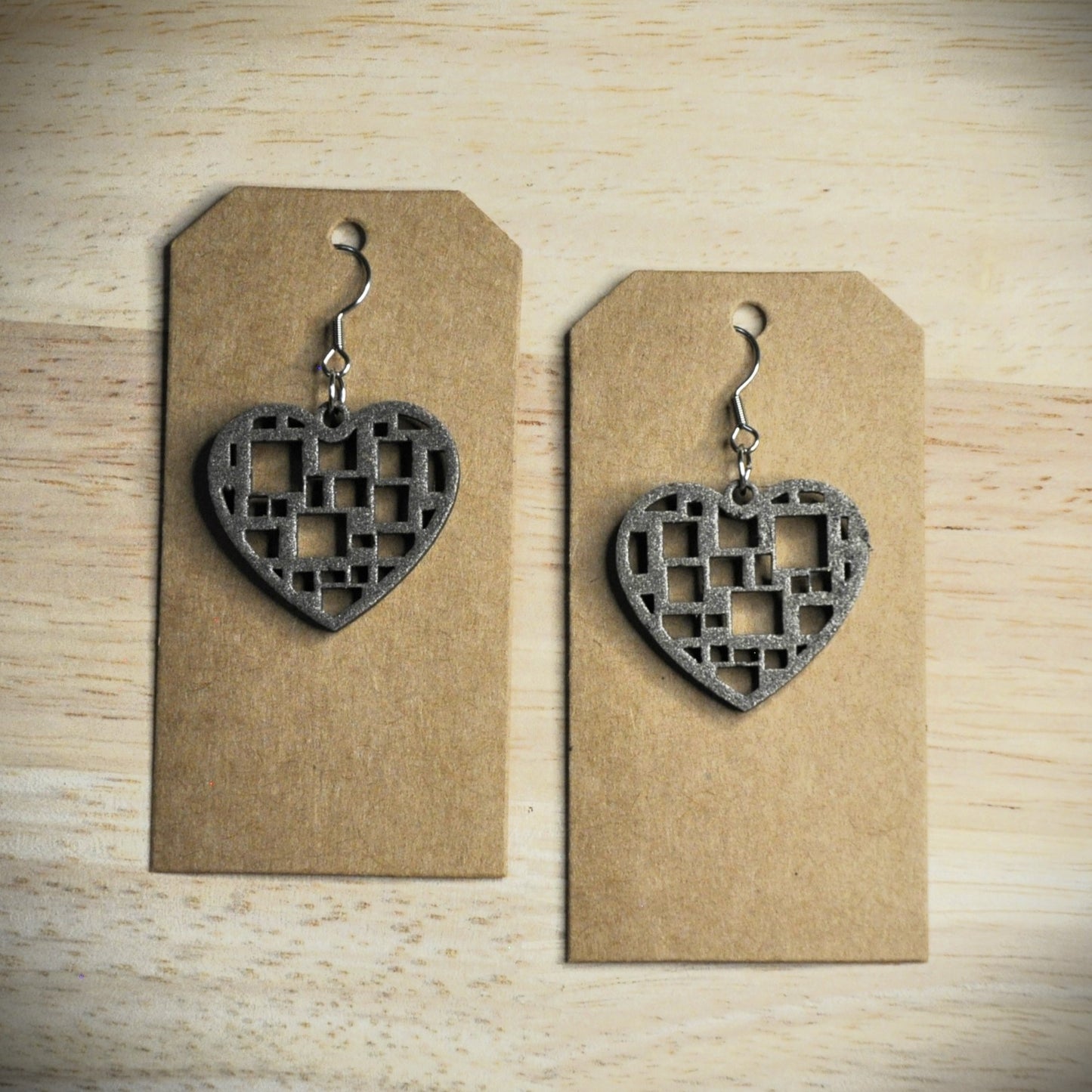 boucles d'oreilles motifs bois et couleurs (autres couleurs sur demande)