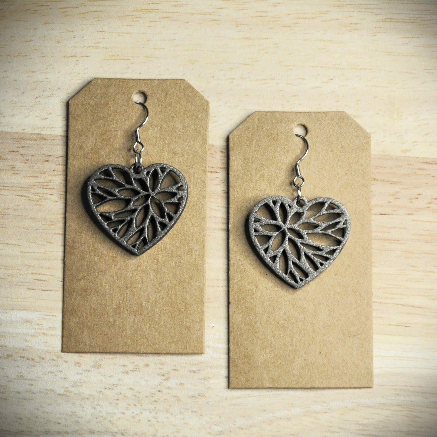 boucles d'oreilles motifs bois et couleurs (autres couleurs sur demande)