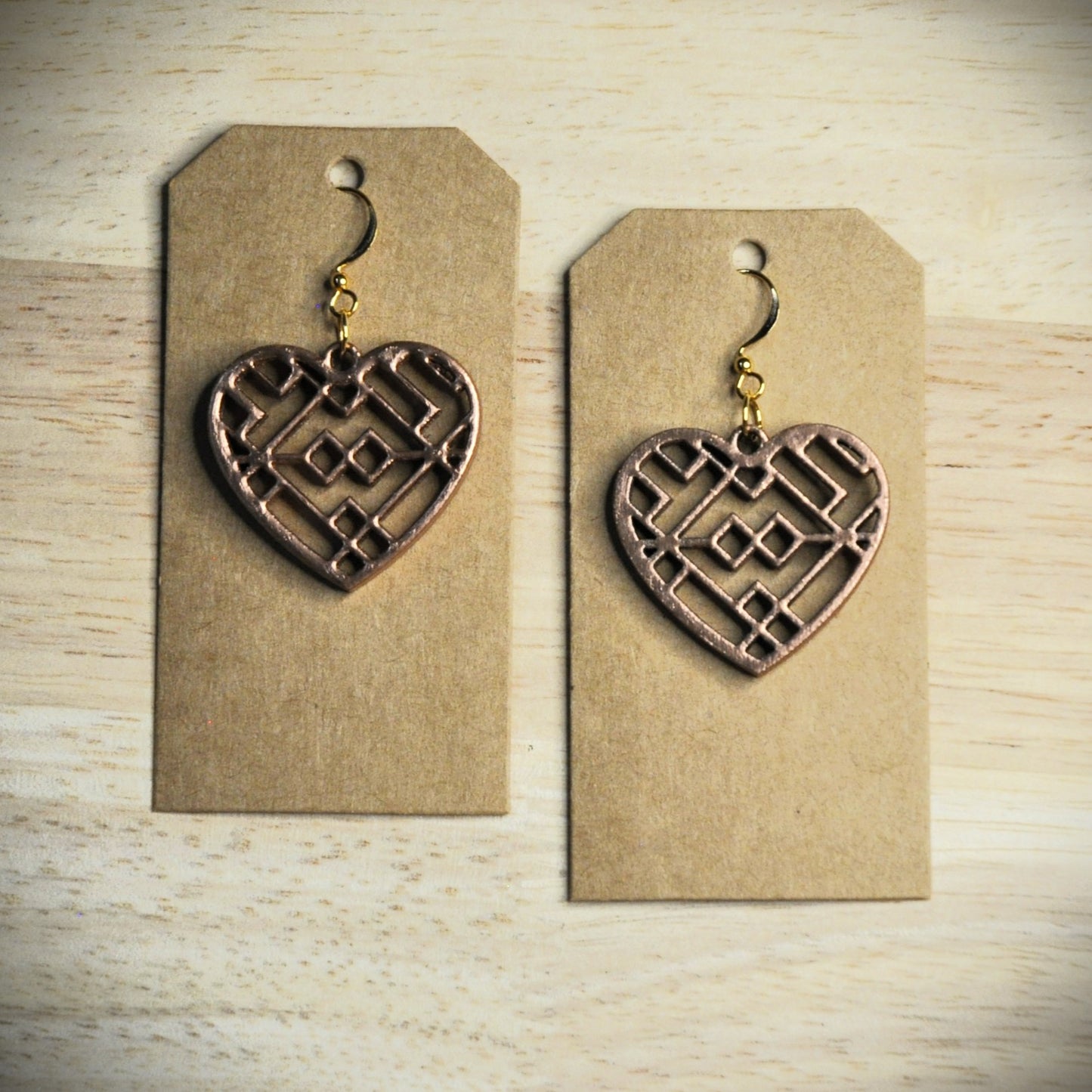 boucles d'oreilles motifs bois et couleurs (autres couleurs sur demande)