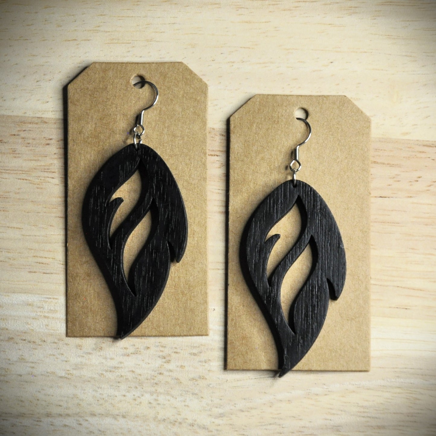 boucles d'oreilles motifs bois et couleurs (autres couleurs sur demande)