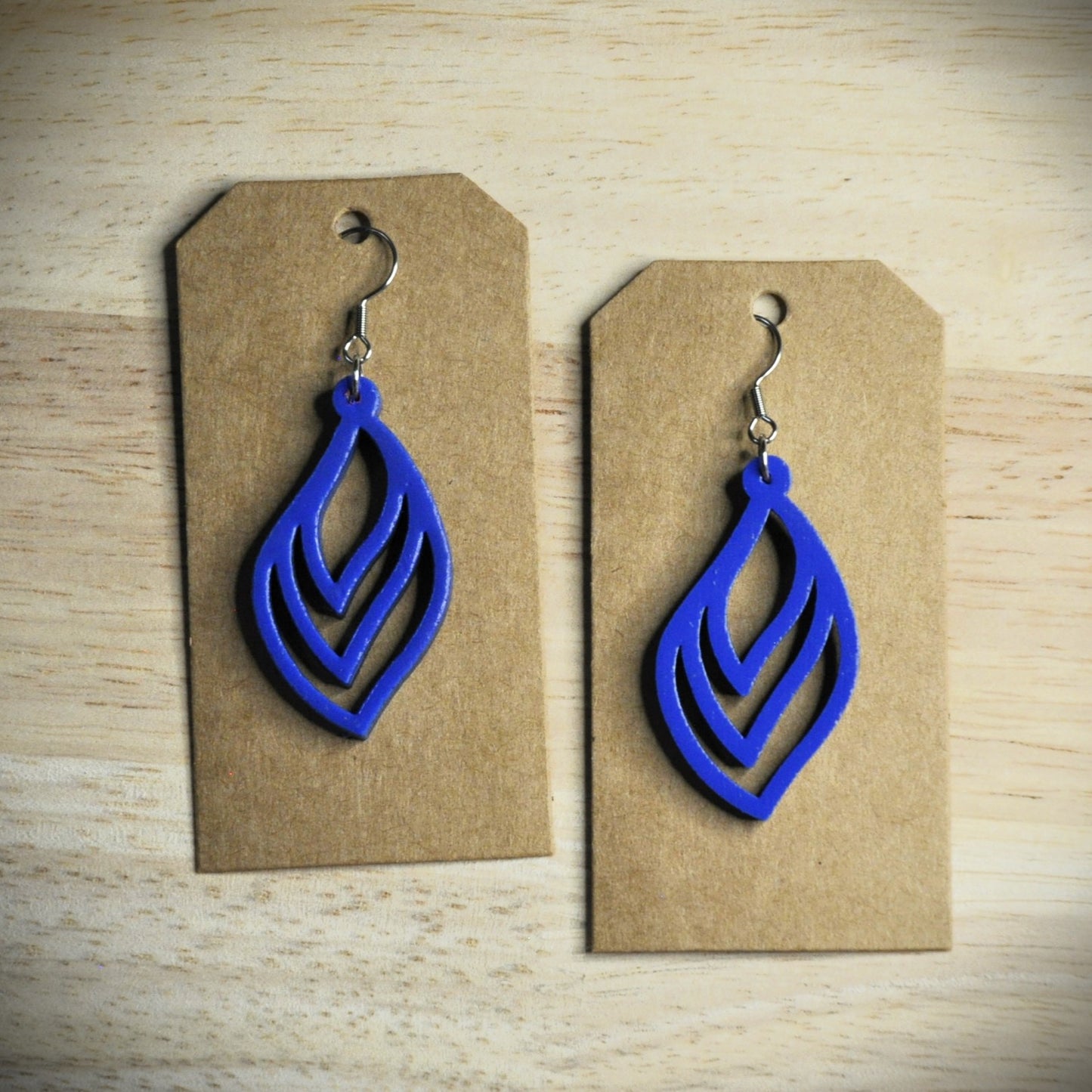 boucles d'oreilles motifs bois et couleurs (autres couleurs sur demande)