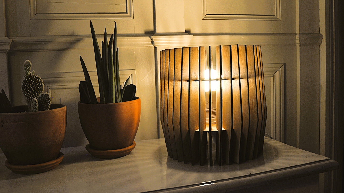 lampe à poser bois (22cm) ampoule non fournie