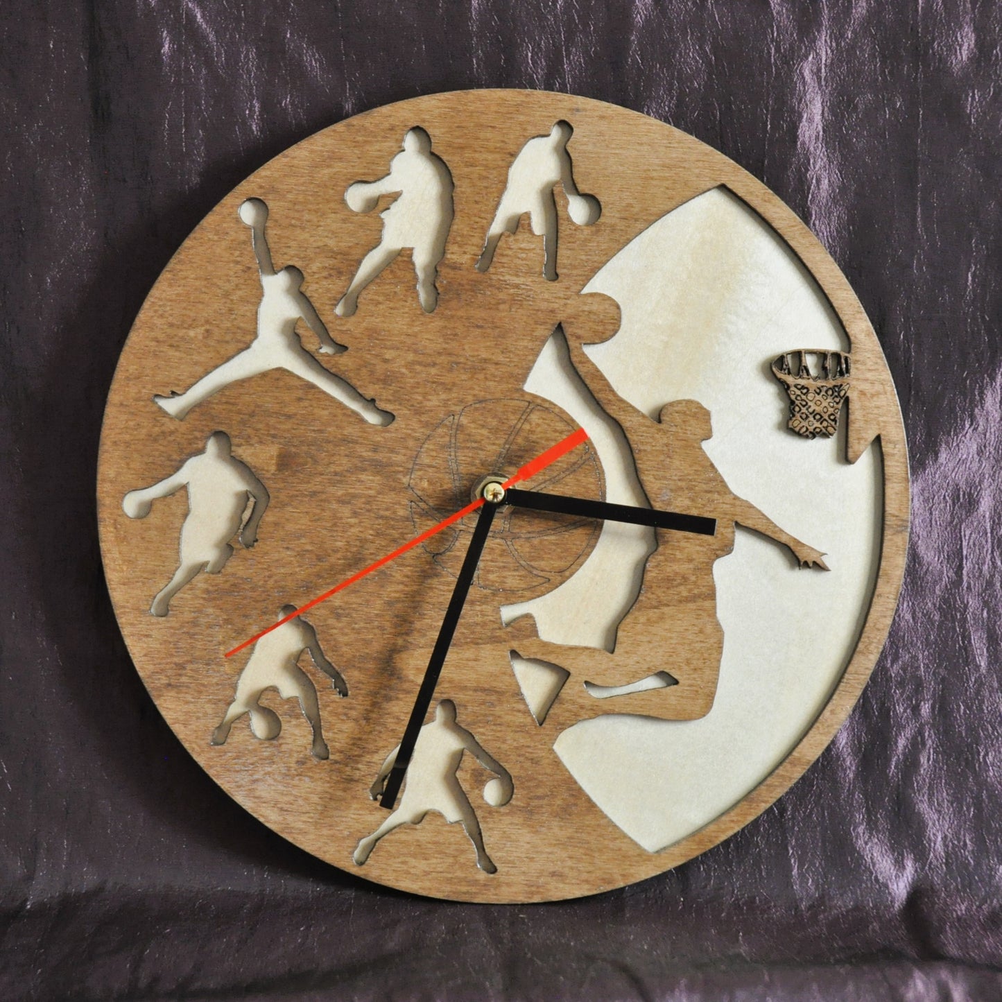 horloge murale série sport en bois (25cm) pile non fournie (autre sport sur demande)
