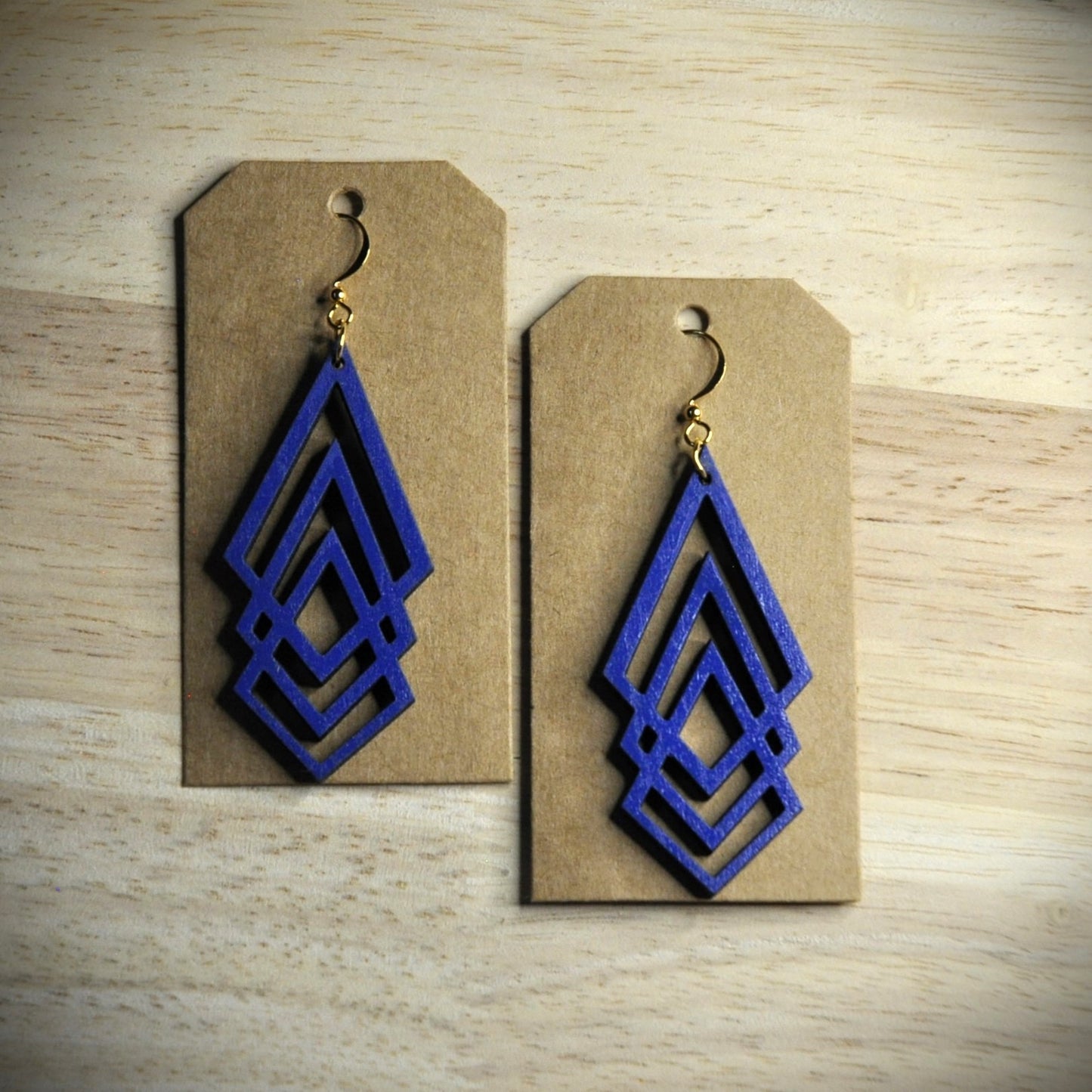 boucles d'oreilles bois et couleurs (autres couleurs sur demande)