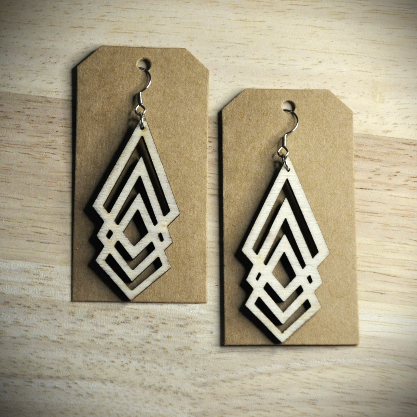 boucles d'oreilles bois et couleurs (autres couleurs sur demande)