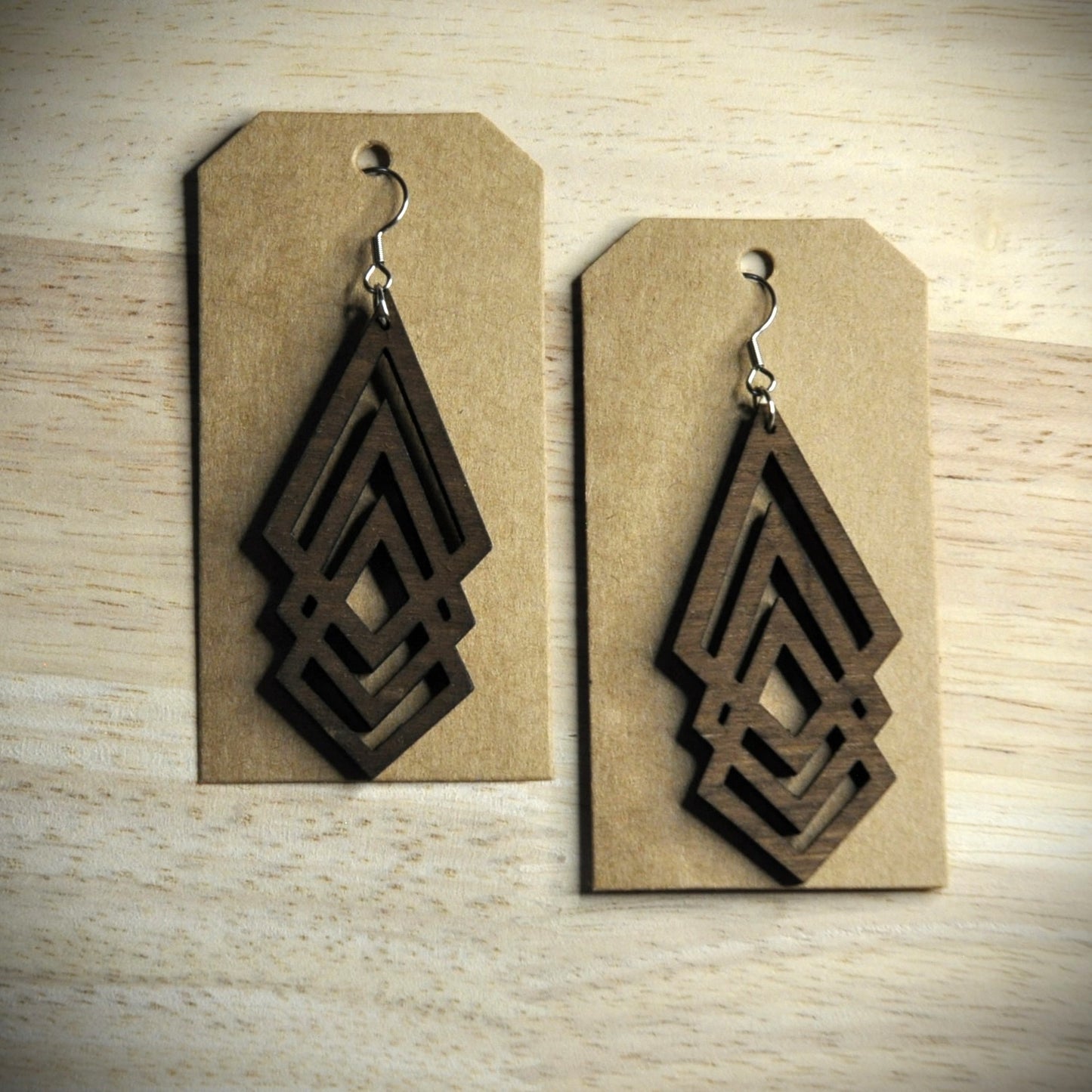 boucles d'oreilles bois et couleurs (autres couleurs sur demande)