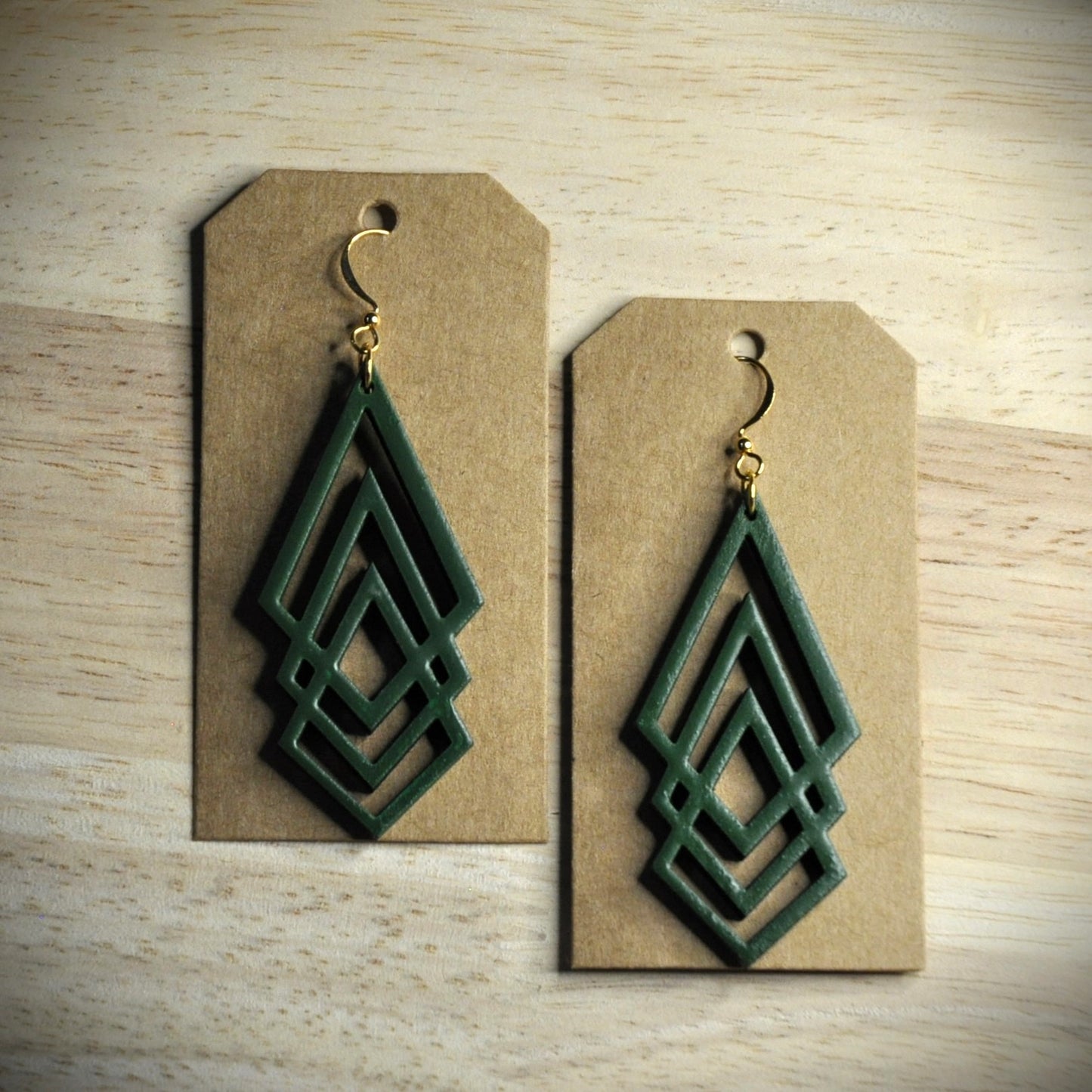 boucles d'oreilles bois et couleurs (autres couleurs sur demande)