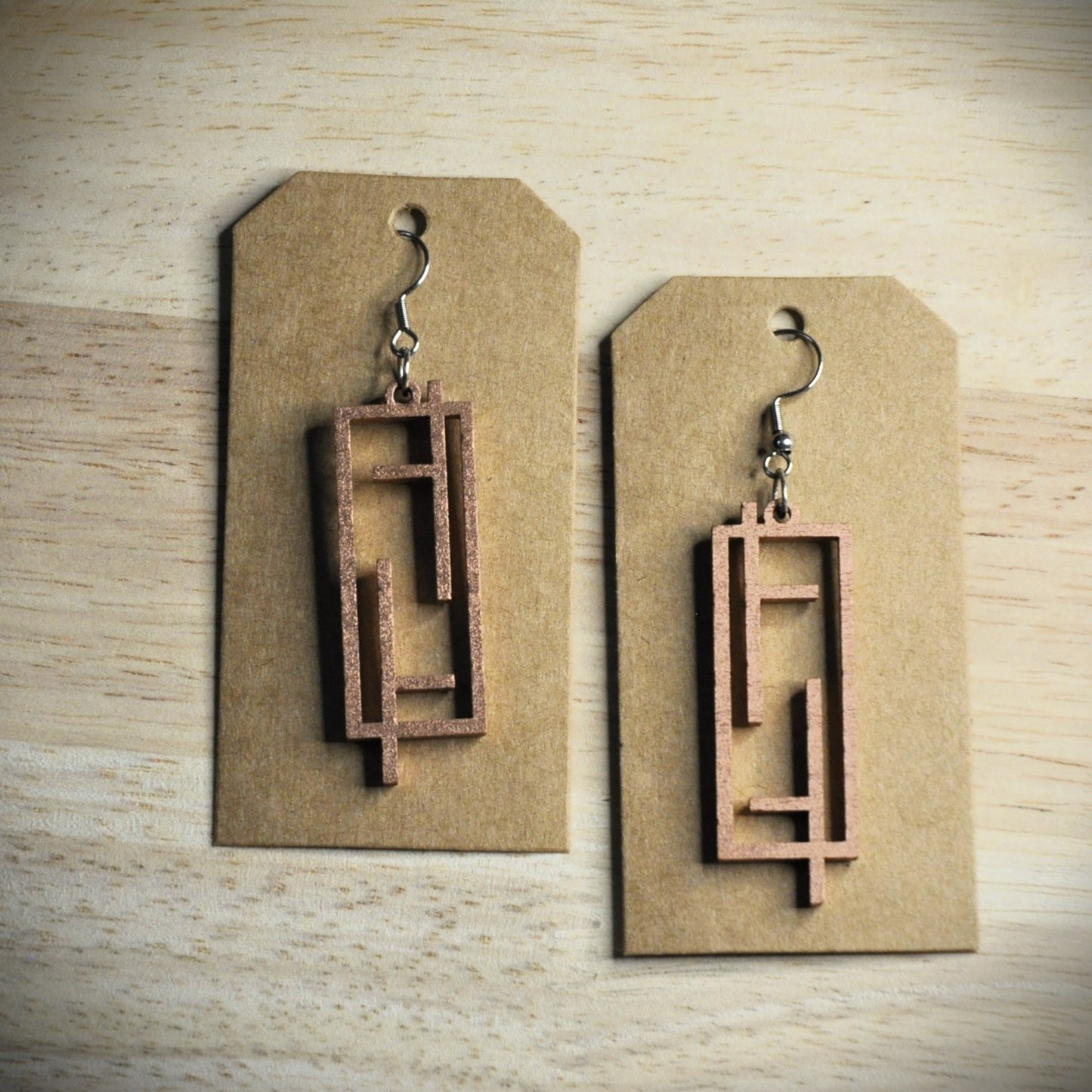 boucles d'oreilles bois et couleurs (autres couleurs sur demande)