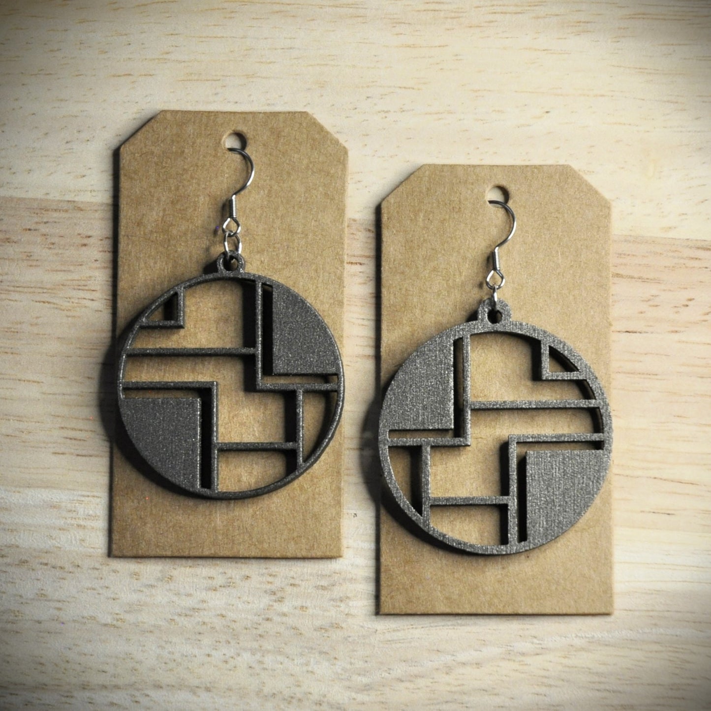 boucles d'oreilles rondes bois et couleurs (autres couleurs sur demande)