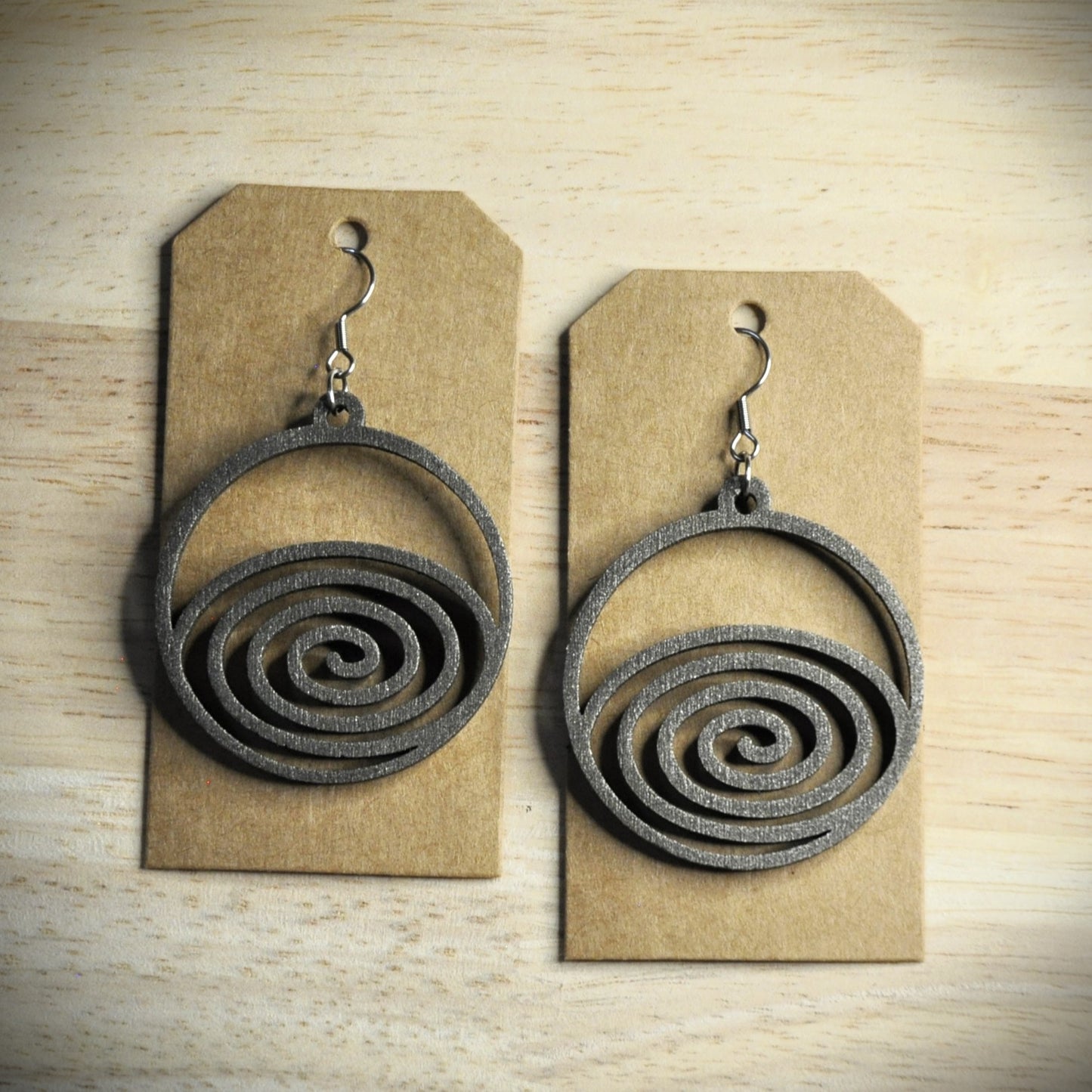 boucles d'oreilles rondes bois et couleurs (autres couleurs sur demande)