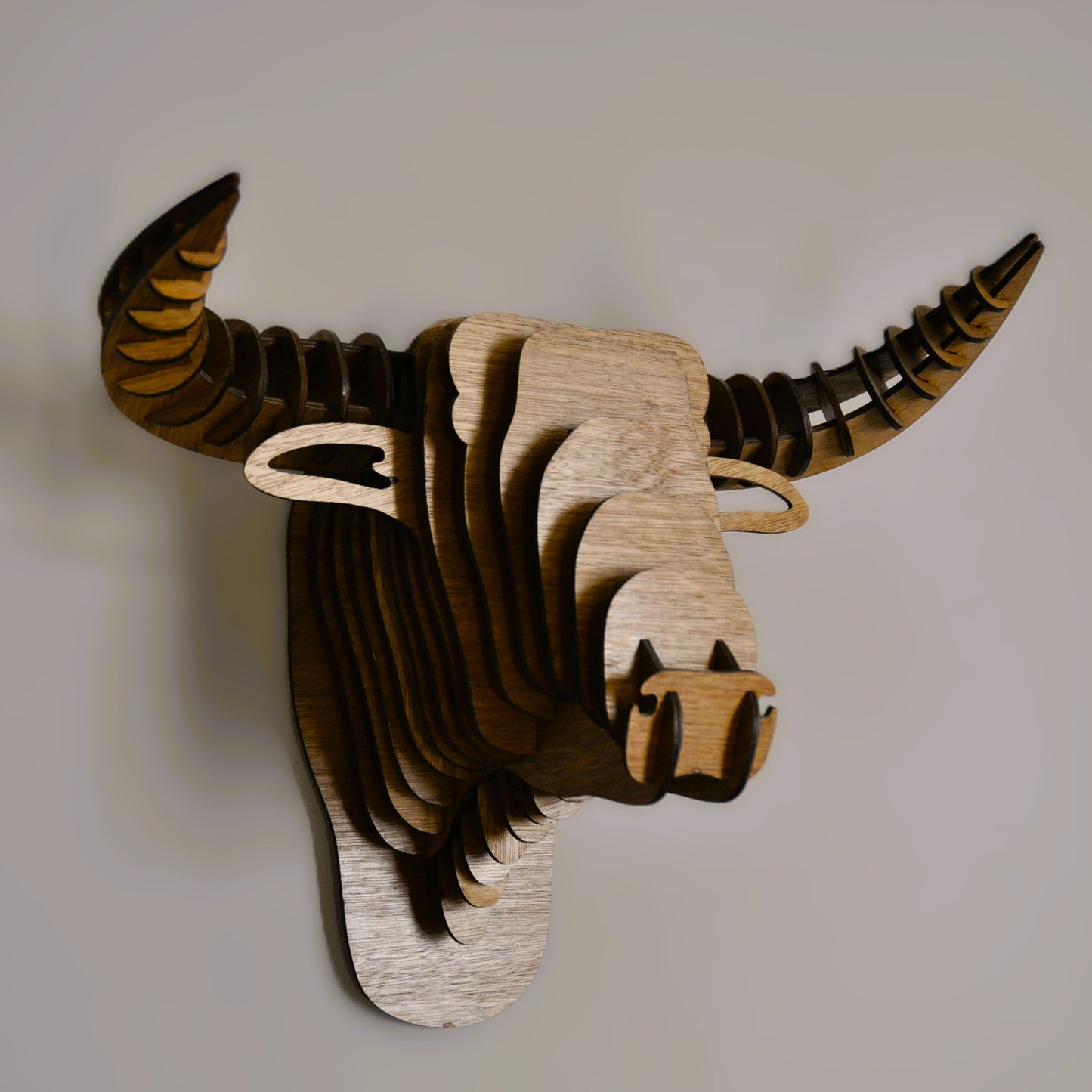 tête de taureau en bois - 28 x 42 x 25cm (sur commande)