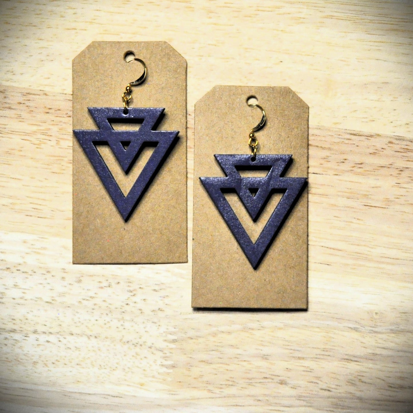 boucles d'oreilles bois et couleurs (autres couleurs sur demande)
