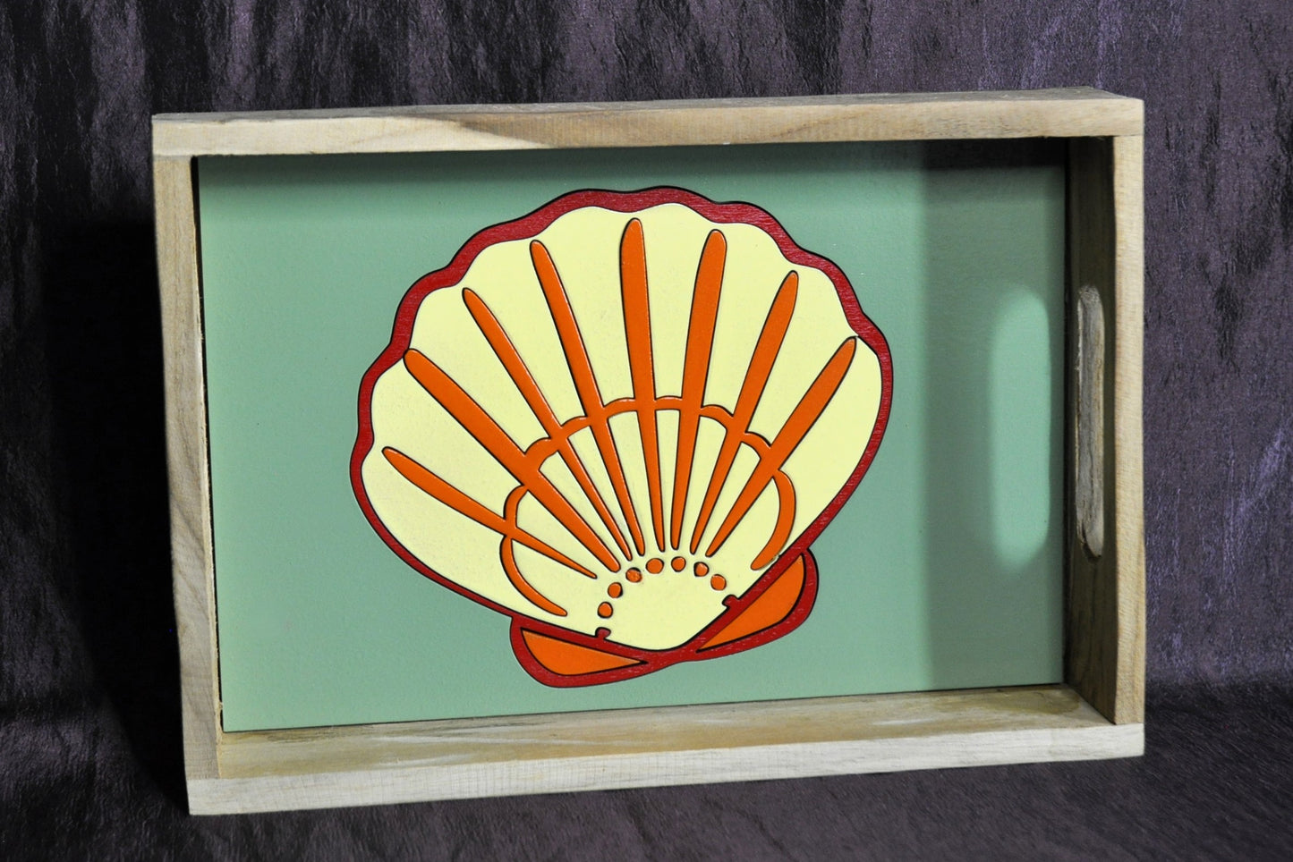 plateaux de service bois et couleur (1 grand et 2 petits)