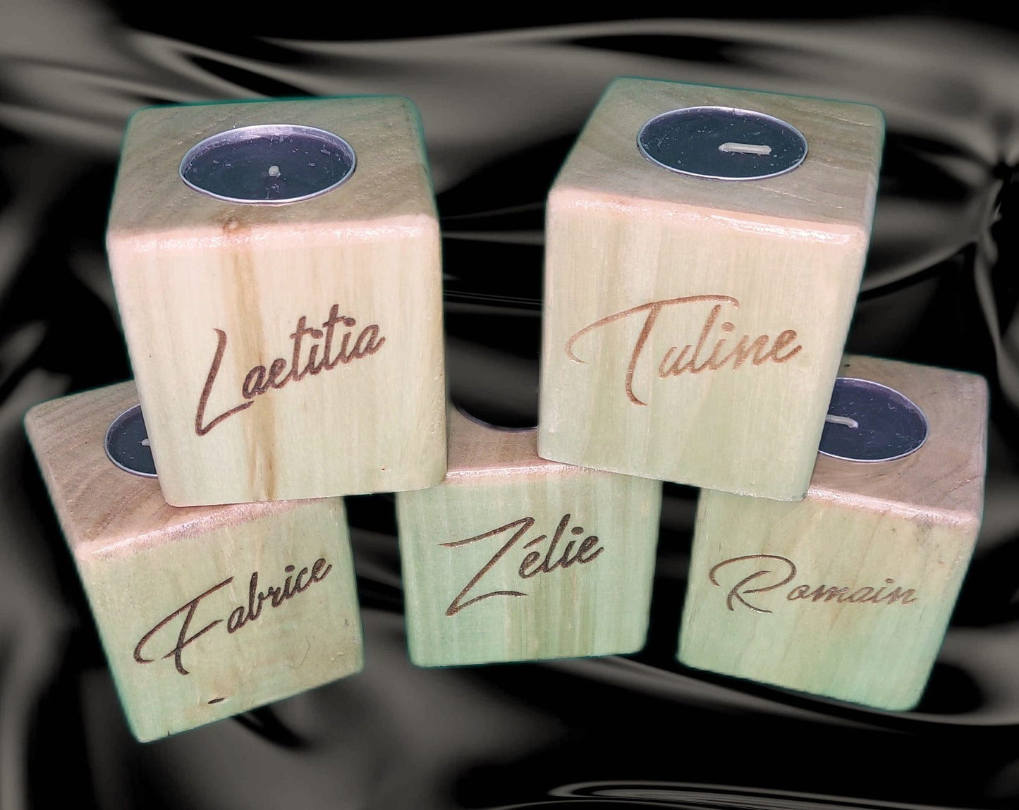 bougeoir bois personnalisable - commande par le formulaire de contact