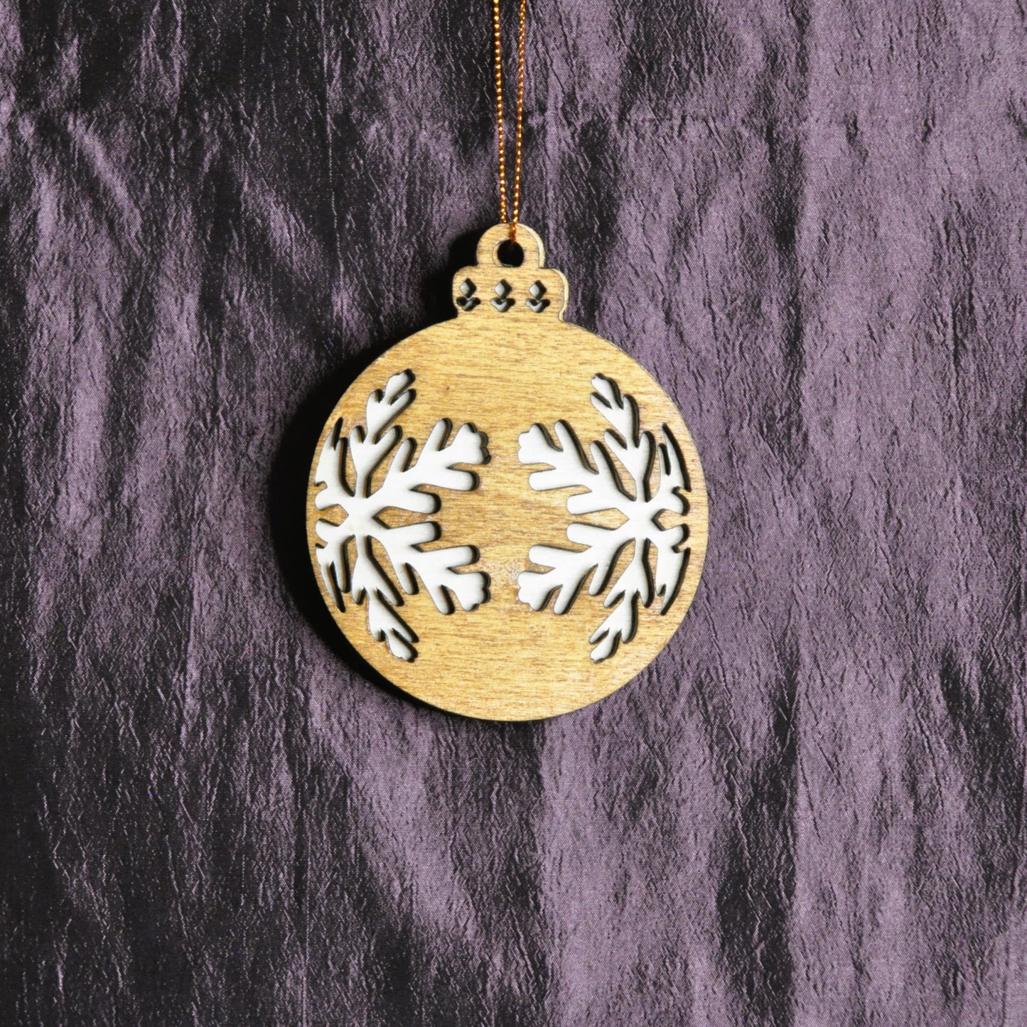 boules de noël bois 2 teintes