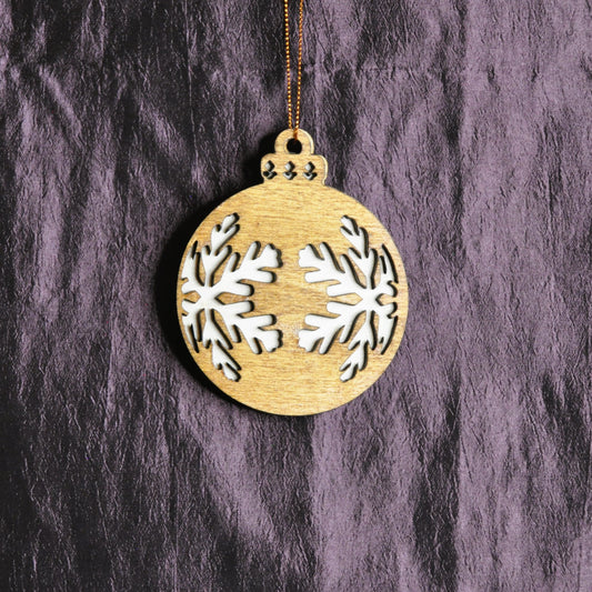 boules de noël bois 2 teintes