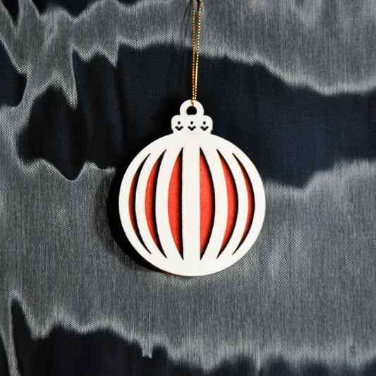 boules de noël blanches et rouge (autres couleurs sur demande)