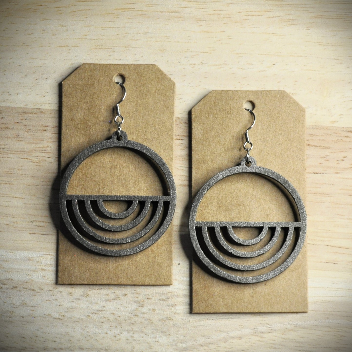 boucles d'oreilles rondes bois et couleurs (autres couleurs sur demande)