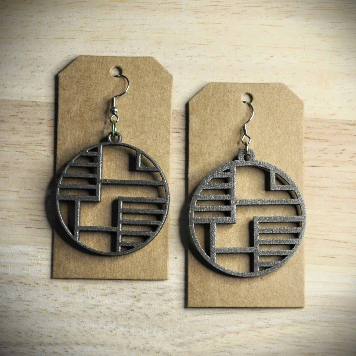 boucles d'oreilles rondes bois et couleurs (autres couleurs sur demande)