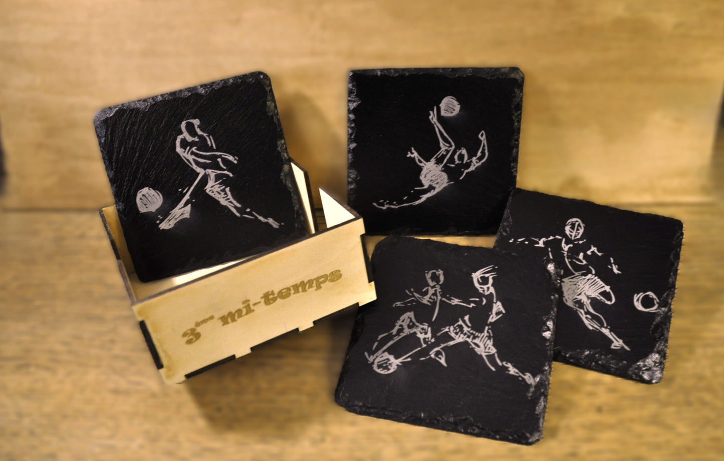 planches et sous-verres ardoise (4 ou 6) personnalisables (sur commande)