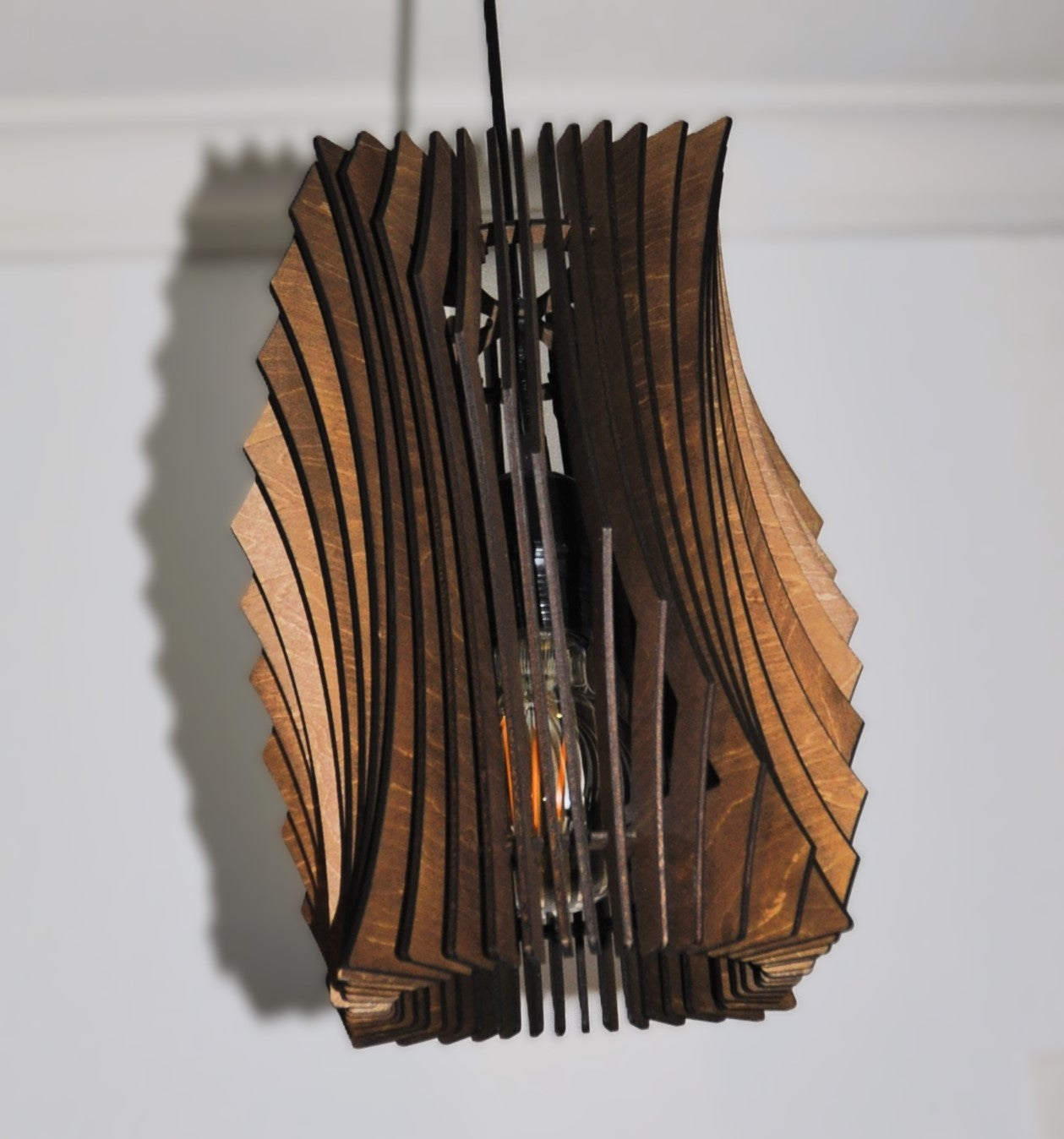 lampe suspension bois (30cm) ampoule non fournie