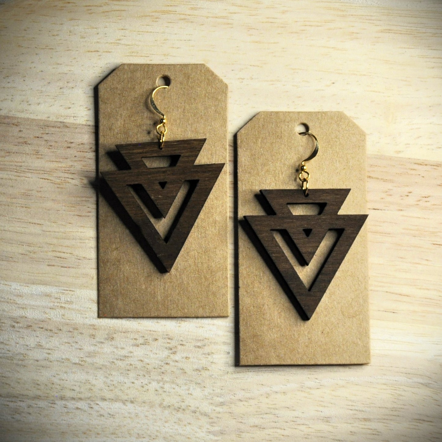 boucles d'oreilles bois et couleurs (autres couleurs sur demande)